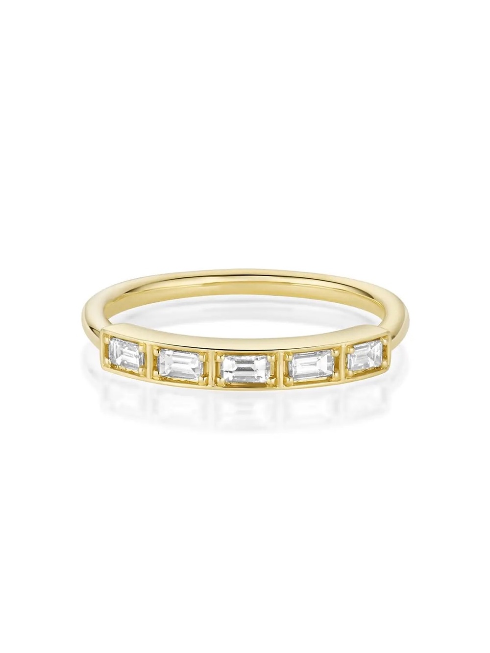 Marrow Fine White Diamond Step Cut Stacking Band